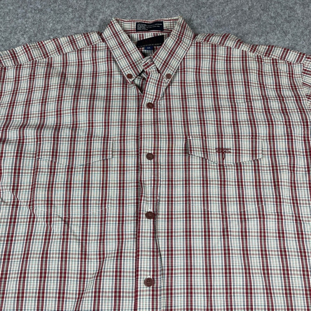 Lucchese 1883 Plaid Western Long Sleeve Button Down Shirt Mens XL Red White